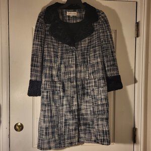 Gabalis Tweed Wool and Fur Coat